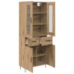 vidaXL Highboard Remeselný dub 69,5 x 34 x 90 cm Kompozitné drevo – Obrázok 5