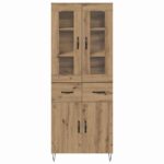 vidaXL Highboard Remeselný dub 69,5 x 34 x 90 cm Kompozitné drevo – Obrázok 8