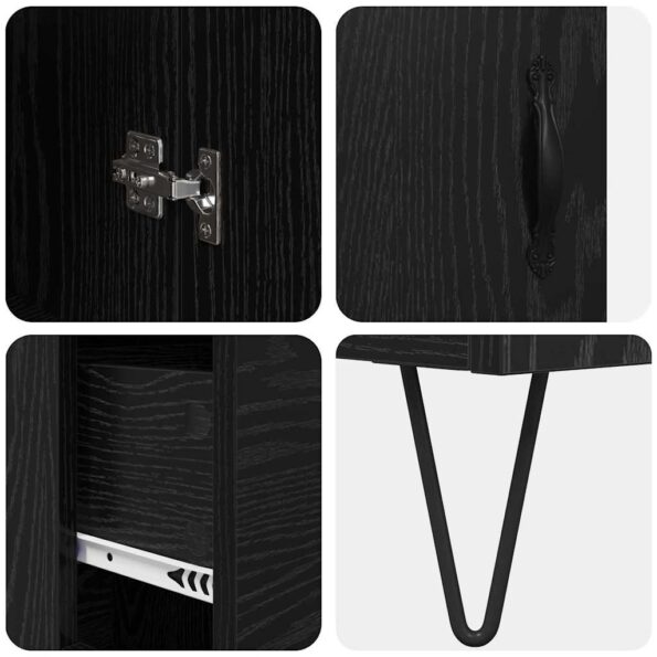 vidaXL Highboard Čierny dub 69,5 x 34 x 90 cm Kompozitné drevo – Obrázok 11