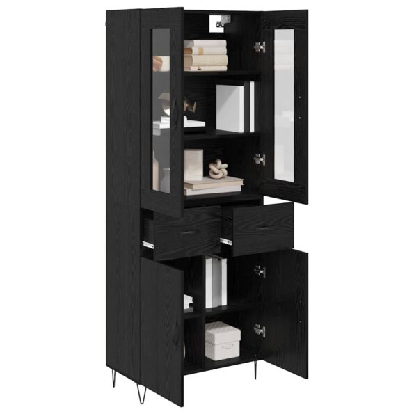 vidaXL Highboard Čierny dub 69,5 x 34 x 90 cm Kompozitné drevo – Obrázok 3