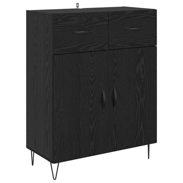vidaXL Highboard Čierny dub 69,5 x 34 x 90 cm Kompozitné drevo – Obrázok 6