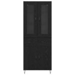 vidaXL Highboard Čierny dub 69,5 x 34 x 90 cm Kompozitné drevo – Obrázok 8