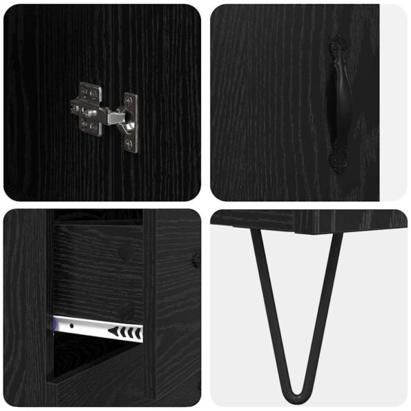 vidaXL Highboard Čierny dub 69,5 x 34 x 90 cm Kompozitné drevo – Obrázok 11