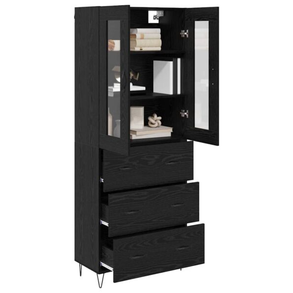 vidaXL Highboard Čierny dub 69,5 x 34 x 90 cm Kompozitné drevo – Obrázok 3