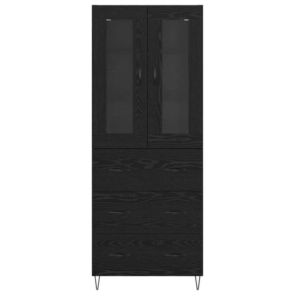 vidaXL Highboard Čierny dub 69,5 x 34 x 90 cm Kompozitné drevo – Obrázok 8