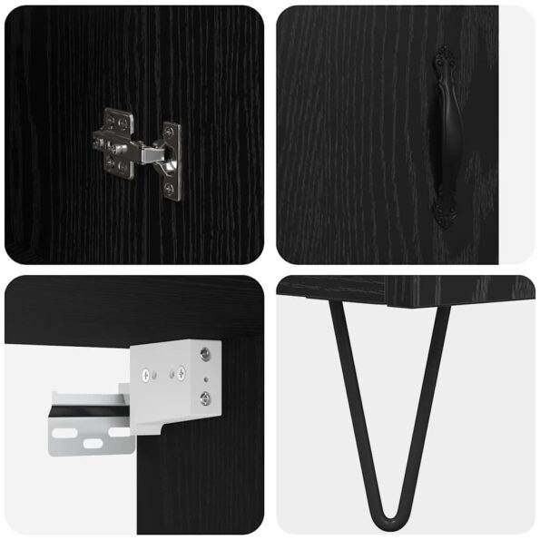 vidaXL Highboard Čierny dub 69,5 x 34 x 90 cm Kompozitné drevo – Obrázok 11