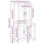 vidaXL Highboard Čierny dub 69,5 x 34 x 90 cm Kompozitné drevo – Obrázok 13