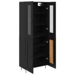 vidaXL Highboard Čierny dub 69,5 x 34 x 90 cm Kompozitné drevo – Obrázok 5