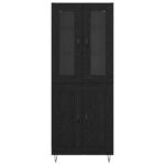 vidaXL Highboard Čierny dub 69,5 x 34 x 90 cm Kompozitné drevo – Obrázok 8