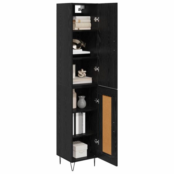 vidaXL Highboard Čierny dub 34,5 x 34 x 90 cm Kompozitné drevo – Obrázok 3