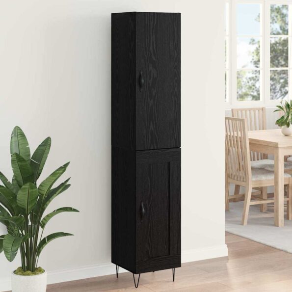 vidaXL Highboard Čierny dub 34,5 x 34 x 90 cm Kompozitné drevo – Obrázok 4