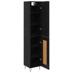 vidaXL Highboard Čierny dub 34,5 x 34 x 90 cm Kompozitné drevo – Obrázok 5
