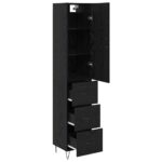 vidaXL Highboard Čierny dub 34,5 x 34 x 90 cm Kompozitné drevo – Obrázok 5