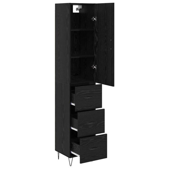 vidaXL Highboard Čierny dub 34,5 x 34 x 90 cm Kompozitné drevo – Obrázok 5
