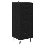 vidaXL Highboard Čierny dub 34,5 x 34 x 90 cm Kompozitné drevo – Obrázok 6