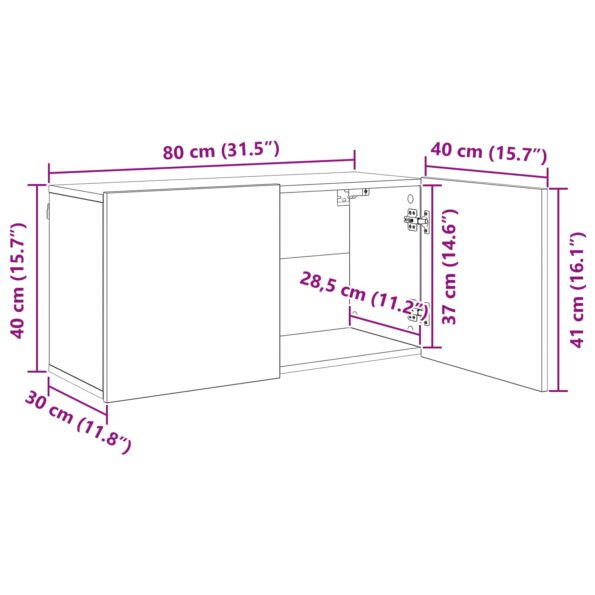vidaXL Stenná jednotka pre TV 5 pcs Staré drevo Kompozitné drevo – Obrázok 13