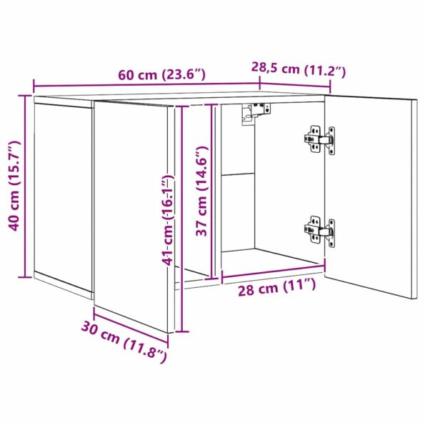 vidaXL TV nástenne jednotky Nástenný 5 pcs Čierny dub Kompozitné drevo – Obrázok 11
