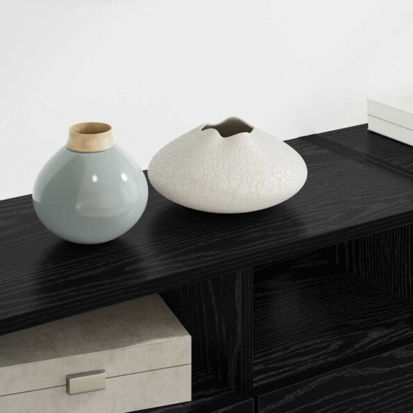 vidaXL TV nástenne jednotky 4 pcs Čierny dub Kompozitné drevo – Obrázok 4