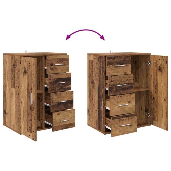 vidaXL Komody so zásuvkou Corona 2 pcs Staré drevo 59 x 39 x 80 cm – Obrázok 13