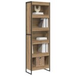 vidaXL Knižnica 2 pcs Remeselnícky dub 60 x 30 x 189,5 cm – Obrázok 3