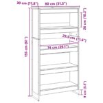 vidaXL Knižnica 2 pcs Dymová dub 80 x 30 x 155 cm Kompozitné drevo – Obrázok 11