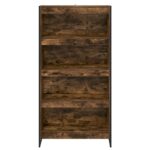 vidaXL Knižnica 2 pcs Dymová dub 80 x 30 x 155 cm Kompozitné drevo – Obrázok 5