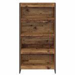 vidaXL Knižnica 2 pcs Staré drevo 80 x 30 x 155 cm Kompozitné drevo – Obrázok 5