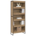 vidaXL Knižnica 2 pcs Remeselnícky dub 80 x 30 x 189,5 cm – Obrázok 3