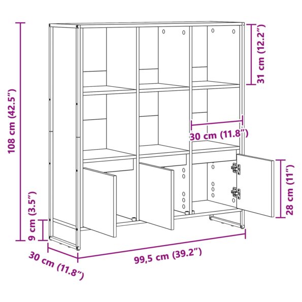 vidaXL Knižnica 2 pcs Remeselnícky dub 99,5 x 30 x 108 cm – Obrázok 13