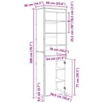 vidaXL Vysoké skrinky 2 pcs Dymová dub 60 x 36 x 200 cm – Obrázok 12