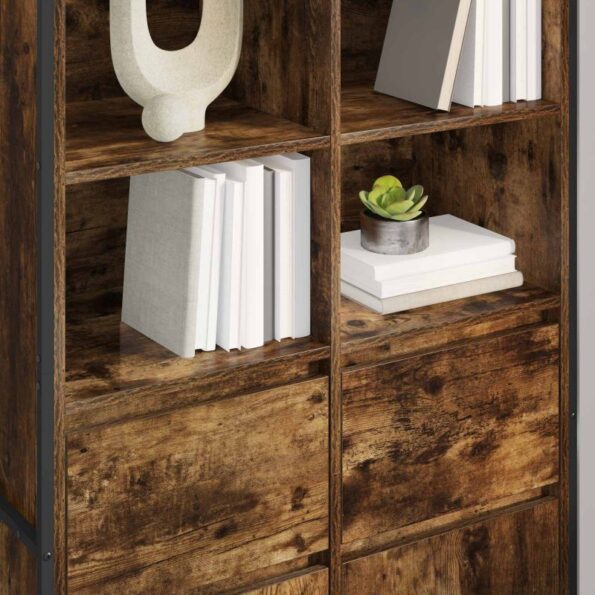 vidaXL Servírovacia skriňa 2 pcs Dymová dub 81 x 36 x 150.5 cm – Obrázok 4