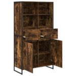 vidaXL Servírovacia skriňa 2 pcs Dymová dub 81 x 36 x 150.5 cm – Obrázok 5