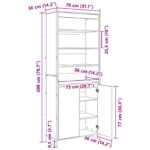 vidaXL Vysoké skrinky 2 pcs Dymová dub 60 x 36 x 300 cm – Obrázok 12