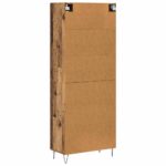 vidaXL Highboard 2 pcs Staré drevo Konštrukčné drevo a sklo – Obrázok 10