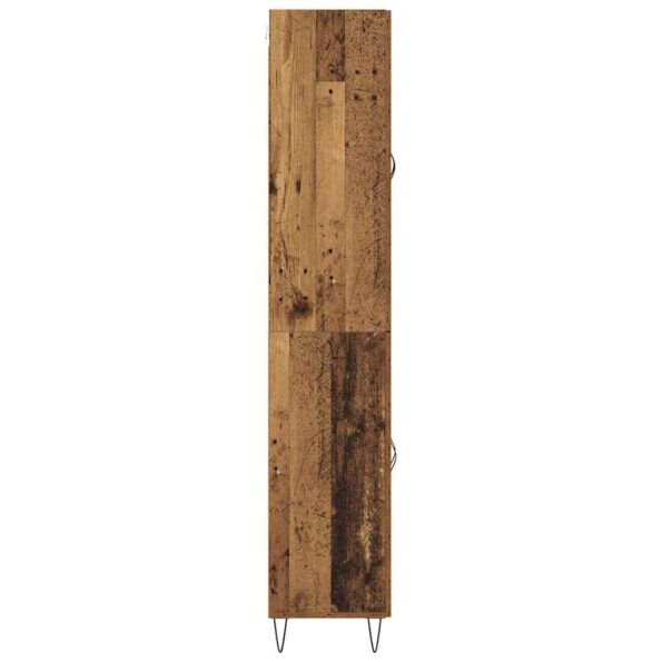 vidaXL Highboard 2 pcs Staré drevo Konštrukčné drevo a sklo – Obrázok 9