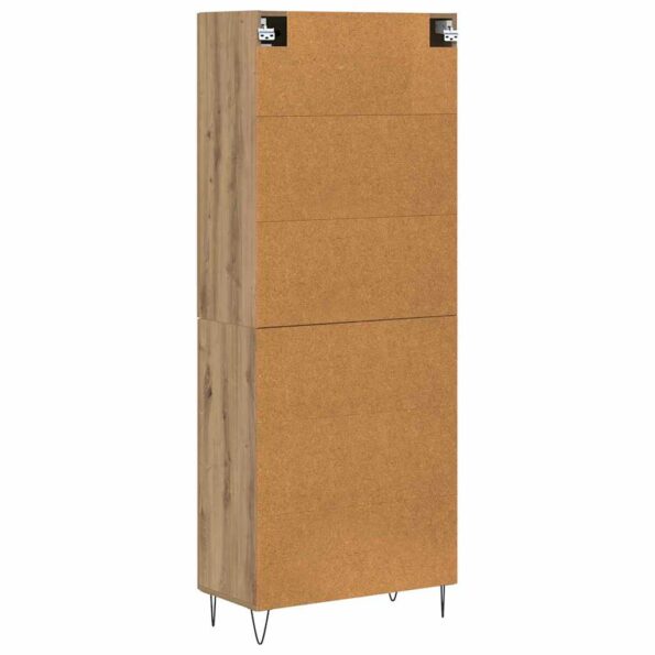vidaXL Highboard 2 pcs Remeselný dub Konštrukčné drevo a sklo – Obrázok 10
