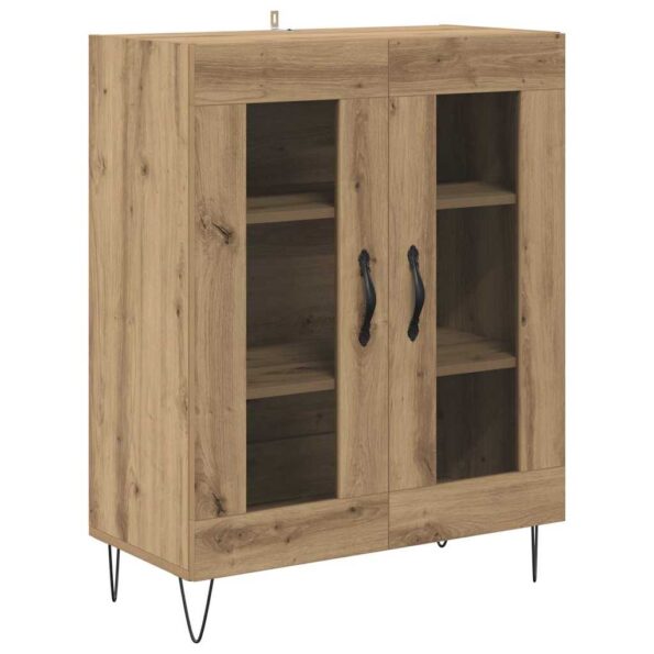 vidaXL Highboard 2 pcs Remeselný dub Konštrukčné drevo a sklo – Obrázok 6