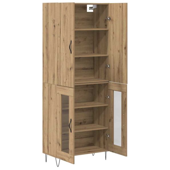 vidaXL Highboard 2 pcs Remeselný dub Konštrukčné drevo a sklo – Obrázok 7