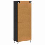 vidaXL Highboard 2 pcs Čierny dub Konštrukčné drevo a sklo – Obrázok 10