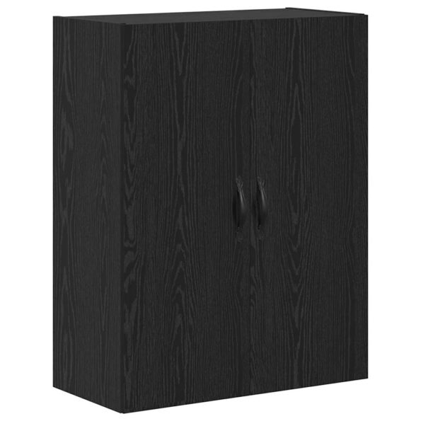 vidaXL Highboard 2 pcs Čierny dub Konštrukčné drevo a sklo – Obrázok 5