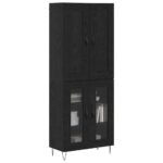 vidaXL Highboard Čierny dub 69,5 x 34 x 180 cm Kompozitné drevo – Obrázok 3