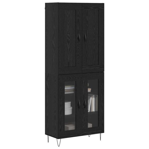 vidaXL Highboard Čierny dub 69,5 x 34 x 180 cm Kompozitné drevo – Obrázok 3