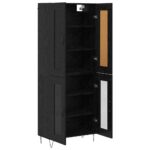 vidaXL Highboard Čierny dub 69,5 x 34 x 180 cm Kompozitné drevo – Obrázok 7