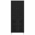 vidaXL Highboard Čierny dub 69,5 x 34 x 180 cm Kompozitné drevo – Obrázok 8