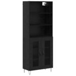 vidaXL Highboard 2 pcs Čierny dub Kompozitné drevo – Obrázok 2