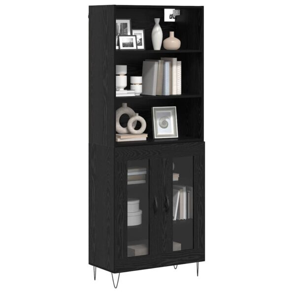 vidaXL Highboard 2 pcs Čierny dub Kompozitné drevo – Obrázok 3