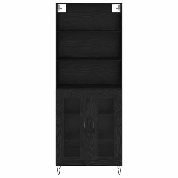 vidaXL Highboard 2 pcs Čierny dub Kompozitné drevo – Obrázok 8