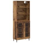 vidaXL Highboard Staré drevo 69,5 x 34 x 180 cm – Obrázok 2