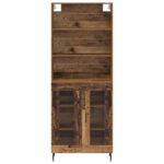 vidaXL Highboard Staré drevo 69,5 x 34 x 180 cm – Obrázok 8