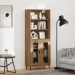 vidaXL Highboard Remeselný dub 69,5 x 34 x 180 cm